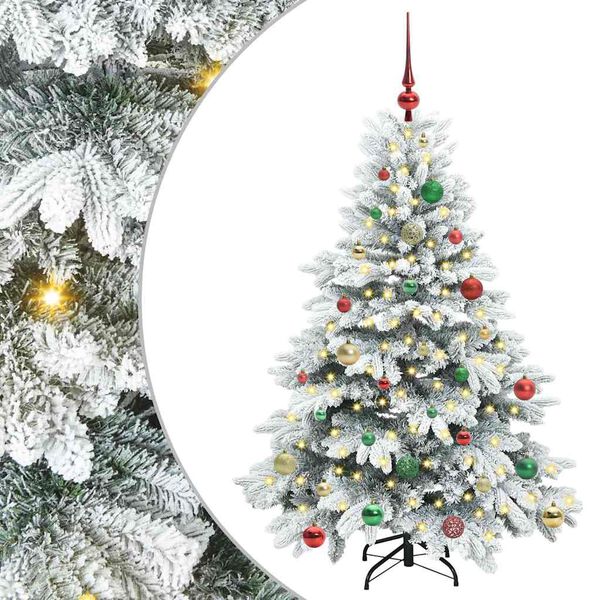 vidaXL Artificial Christmas Tree with 150 LEDs White 150 cm PE and PVC