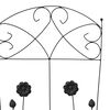 vidaXL Garden Fence 3 pcs Black 112 x 40 cm Steel
