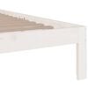 vidaXL Bed Frame without Mattress White Solid Wood 120x200 cm