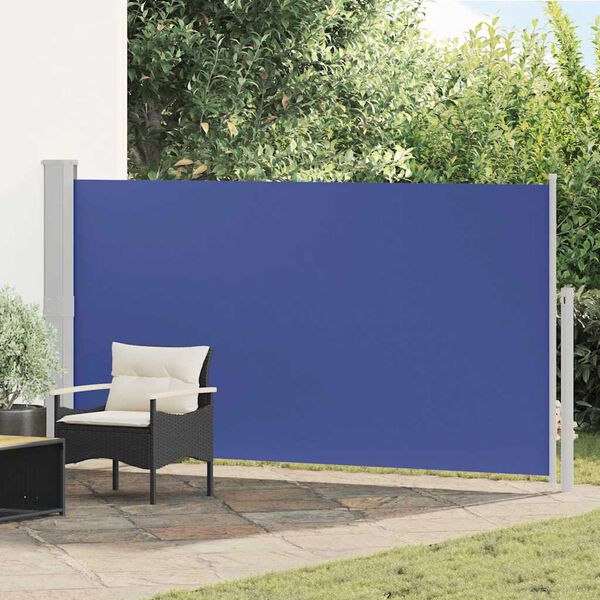 vidaXL Patio Retractable Side Awning 170x300 cm Blue