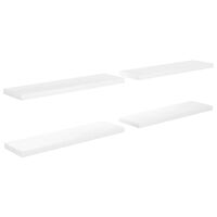 vidaXL Floating Wall Shelves 4 pcs High Gloss White 90x23.5x3.8 cm MDF