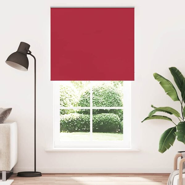 vidaXL Roller Blind Blackout Red 130x230 cm Fabric Width 126.6 cm Polyester