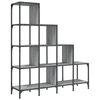 vidaXL Bookcase Grey Sonoma 122x30x132 cm Engineered Wood and Metal