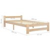 vidaXL Bed Frame without Mattress with 2 Drawers Solid Wood 90x200 cm