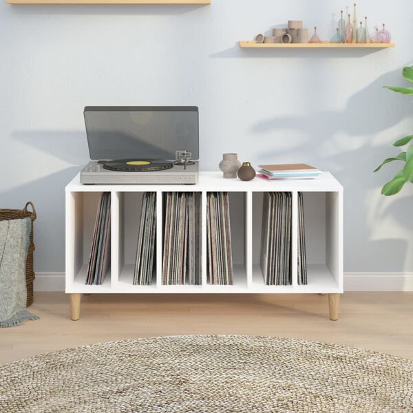 vidaXL Record Cabinet White 100x38x48 cm Engineered Wood