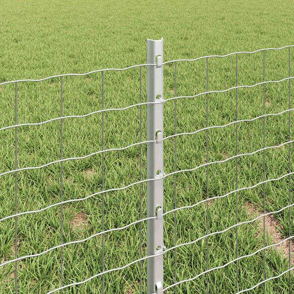 vidaXL Fence Post 5 pcs Silver 40 cm Steel