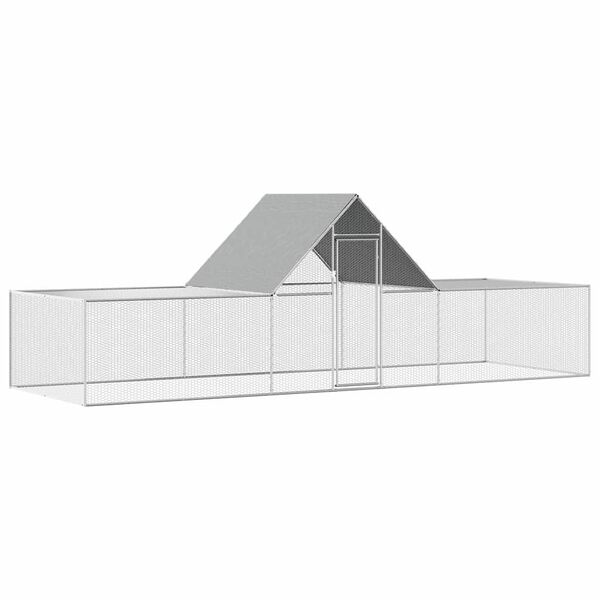 vidaXL Chicken Coop 6x2x2 m Galvanised Steel
