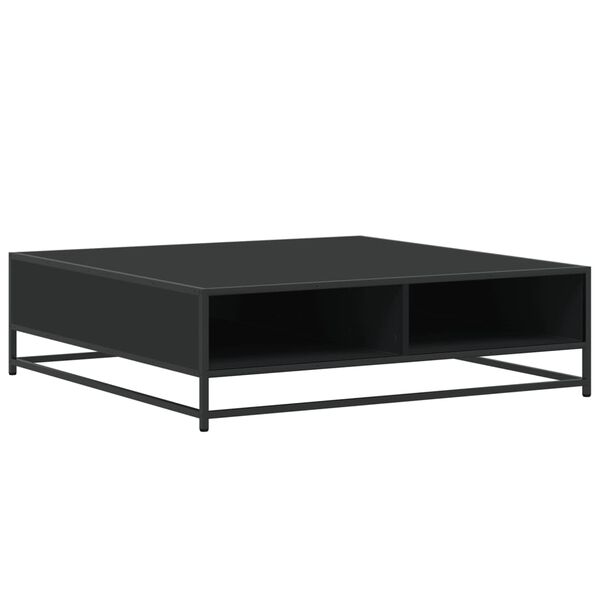 vidaXL Coffee Table Black 100x100x30 cm Engineered Wood and Metal