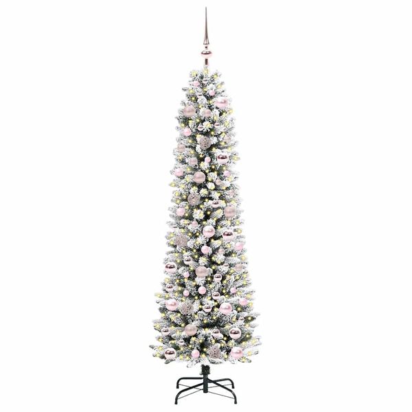 vidaXL Artificial Christmas Tree with 300 LEDs with Stand White 180 cm