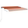 vidaXL Freestanding Manual Retractable Awning 450x350 cm Orange/Brown