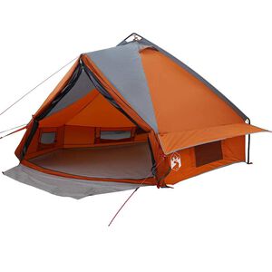 vidaXL Teepee Tent 6-Person Grey and Orange 431 x 366 x 185 cm