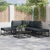 vidaXL Garden Sofa Set with Cushion 5 pcs Black Aluminium