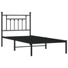 vidaXL Metal Bed Frame without Mattress with Headboard Black 90x200cm