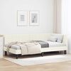 vidaXL Corner Bed Frame with Headboard Cream 100 cm x 200 cm Velvet
