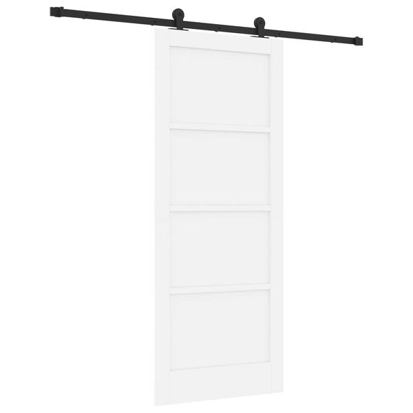 vidaXL Sliding Door White and Black 83 x 202 cm Solid Pine Wood
