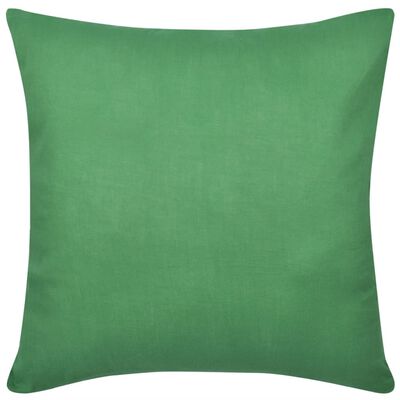 4 Green Cushion Covers Cotton 40 x 40 cm