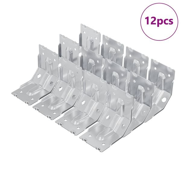 vidaXL Bracket 12 pcs Zinc-coated 106 x 55 x 1.5mm Steel