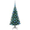vidaXL Artificial Pre-lit Christmas Tree Green 120 cm PVC and Metal