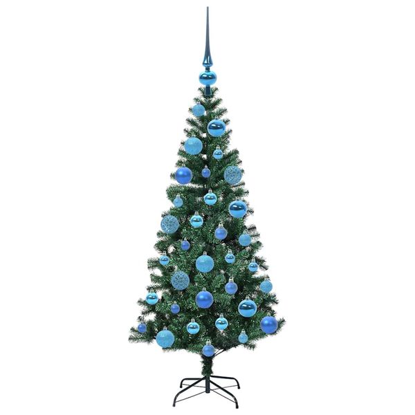vidaXL Artificial Pre-lit Christmas Tree Green 120 cm PVC and Metal