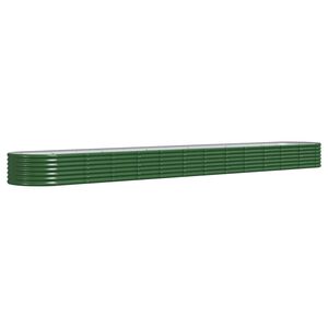 vidaXL Garden Raised Bed Galvanised Steel 512x80x36 cm Green