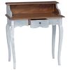 vidaXL Desk with Drawer White 80 x 40 x 92 cm Solid Mahogany Wood