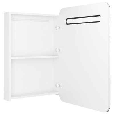 vidaXL LED Bathroom Mirror Cabinet Shining White 60x11x80 cm