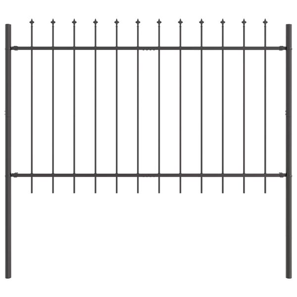 vidaXL Garden Fence 2 pcs Grey 3.4 x 0.8 m Powder-coated Steel