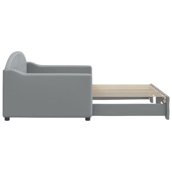 vidaXL Daybed with Trundle without Mattress Light Grey 90x190 cm Single