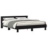 vidaXL Bed Frame with LED Black Oak 200 x 200 cm Engineered Wood