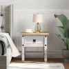 vidaXL End Table with Drawer White 50 x 50 x50 cm Solid Pine Wood