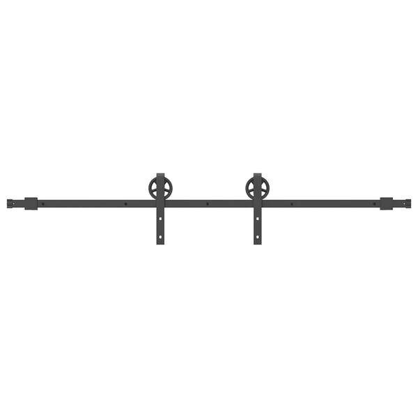 vidaXL Sliding Door Hardware Kit 200 cm Steel Black
