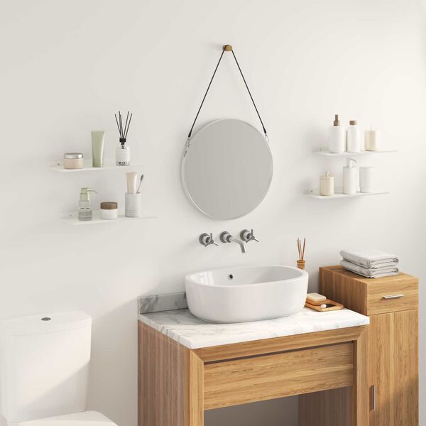 vidaXL Floating Shelf Wall-mounted 4 pcs White 40 x 18 x 2.5 cm Steel