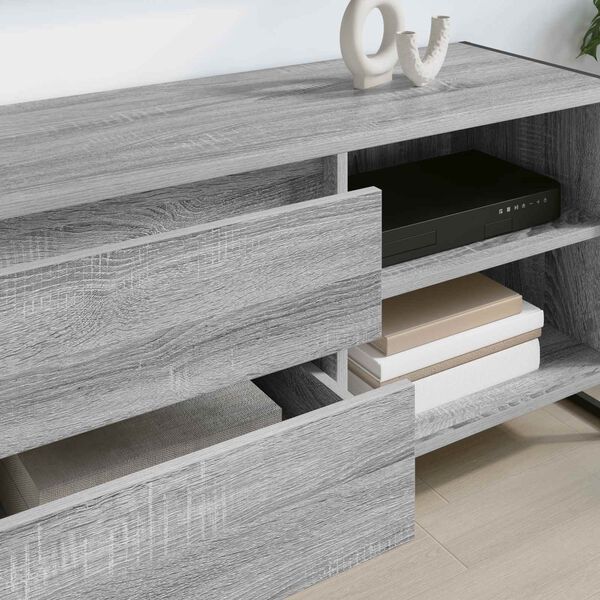 vidaXL TV Cabinet Grey Sonoma 100 x 36 x 49.5 cm Engineered Wood