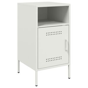 vidaXL Bedside Cabinet White 36x39x68 cm Steel