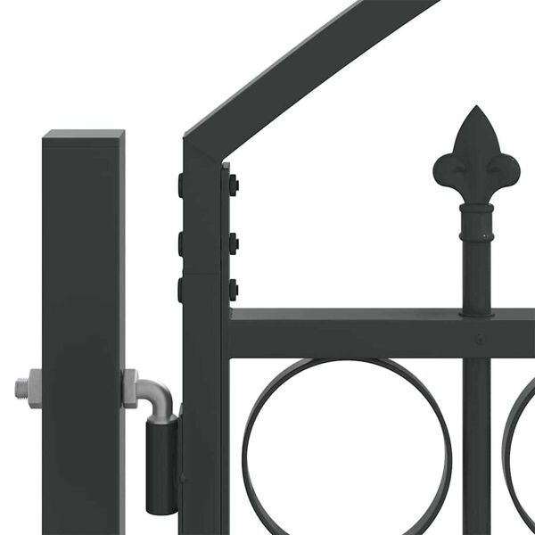 vidaXL Fence gate with Lock Grey 300 x 200 cm Steel