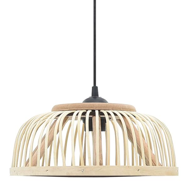 vidaXL Pendant Lamp Bamboo 40 W 30x12 cm Semicircle E27