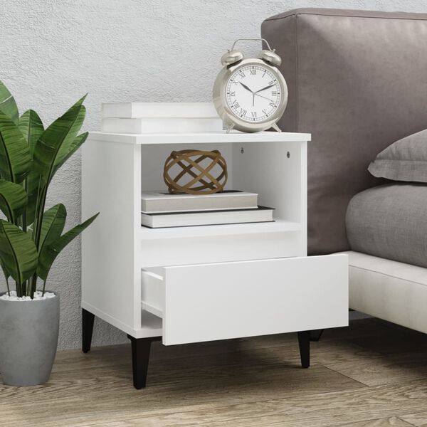 vidaXL Bedside Cabinets 2 pcs White 40x35x50 cm
