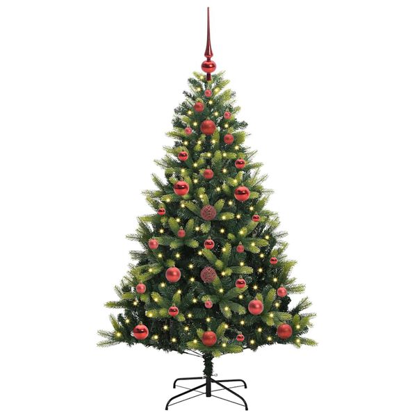 vidaXL Artificial Hinged Christmas Tree 150 LEDs Green 120 cm
