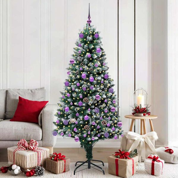 vidaXL Artificial Christmas Tree with 300 LEDs with Stand Green 180 cm