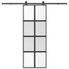 vidaXL Sliding Door with Hardware Set 76x205 cm Tempered Glass&Aluminium