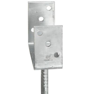 vidaXL Fence Anchors 6 pcs Silver 8x6x30 cm Galvanised Steel