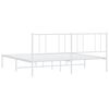 vidaXL Metal Bed Frame without Mattress with Headboard White 183x213cm