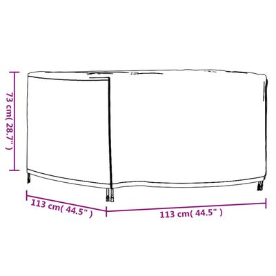 vidaXL Garden Furniture Cover Black 113x113x73 cm Waterproof 420D