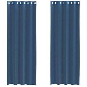 vidaXL Voile Curtains with Grommets 2 pcs Royal Blue