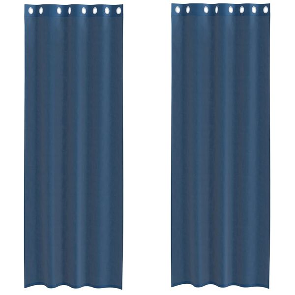 vidaXL Voile Curtains with Grommets 2 pcs Royal Blue