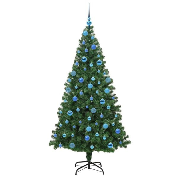 vidaXL Upside-down Artificial Pre-lit Christmas Tree with Ball Set PVC