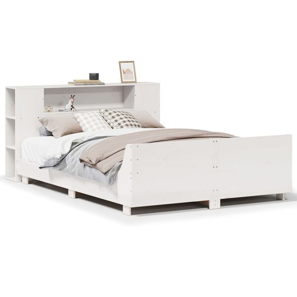 vidaXL Bed Frame without Mattress White 120x200 cm Solid Wood Pine