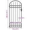vidaXL Fence Gate Assen with Arched Top Steel 89x200 cm Black