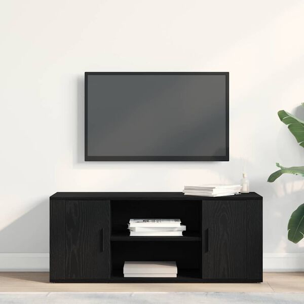 vidaXL TV Cabinet Black oak 100 x 35 x 40 cm Engineered wood