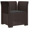 vidaXL 1-Seater Armchair with Cushion Rattan Look PP Brown
